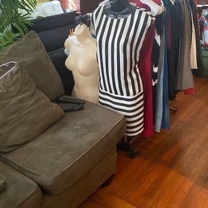 Black and white striped dress size medium